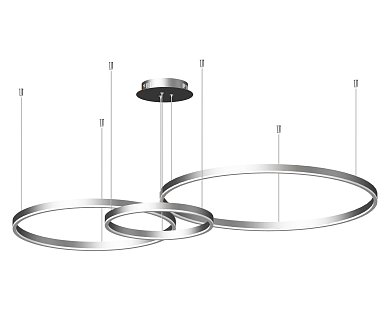 Люстра Kink Light Тор серебро d80+60+40 08223,16P(4000K)