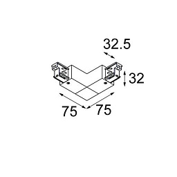 11240802 Modular Accessories соединительная дорожка внутреннего угла 90 градусов для трёхфазного шинопровода