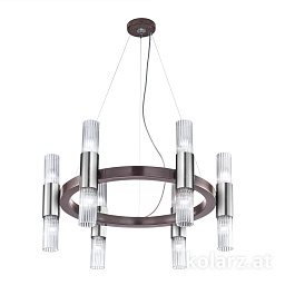 Kolarz Giro 6010.81260 люстра brunito brushed ø73cm мин. высота 39cm макс. высота 186cm 12 ламп e14