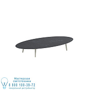 STYLETTO LOW LOUNGE TABLE 250X130CM ALU LEGS ГРИБНАЯ КЕРАМИЧЕСКАЯ СТОЛЕШНИЦА NERO MARQUINA Royal Botania