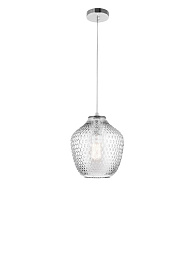 9103533 Nova Luce Claro подвесной светильник с прозрачным рифлёным стеклянным плафоном