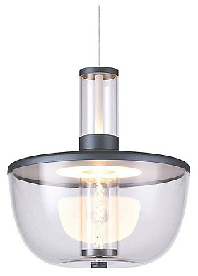 подвесной светильник с прозрачным плафоном и металлическим основанием