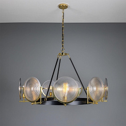MLF365 Mullan Lighting Portland подвесная девятирожковая люстра с призматычными стеклянными дисками