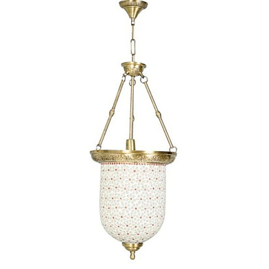 Brass Multicolour Glass Bell Jar Hanging подвесной светильник FOS Lighting CL20-Patti-B-HL1