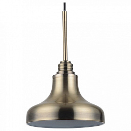 LSL-3006-01 Lussole Sona подвесной светильник с широким металлическим плафоном бронзового цвета