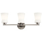 Brianne 24.5" 3 Light Vanity Light with Satin Etched Cased Opal Glass  Classic Pewter настенный светильник 55117CLP Kichler