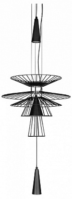 подвесной светильник с геометрическими элементами черного цвета