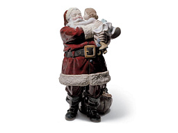 1001960 Lladro Santa I ve Been Good фарфоровая фигурка Санты с мешком подарков