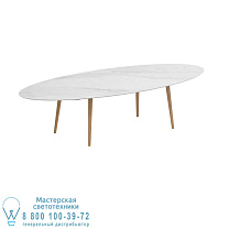 STYLETTO СТАНДАРТНЫЙ ОБЕДЕННЫЙ СТОЛ 320X140CM НОГИ ТИКА КЕРАМИЧЕСКАЯ СТОЛЕШНЯ BIANCO STATUARIO Royal Botania