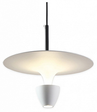 подвесной светильник с конусным рассеивателем и черно-белой отделкой