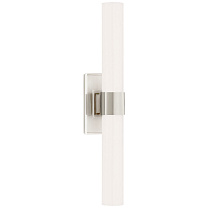 Presidio Petite Double Sconce полированный никель с белым стеклом