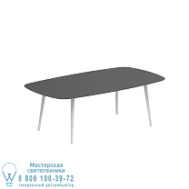 STYLETTO СТАНДАРТНЫЙ ОБЕДЕННЫЙ СТОЛ 220x120CM АЛЮМИНИЕВЫЕ НОЖКИ БЕЛАЯ КЕРАМИЧЕСКАЯ СТОЛЕШНИЦА ЧЕРНЫЙ Royal Botania