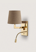 Polished Brass shown with 7 Bongo in Oat linen with Cream Card lining