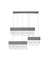 Triac Dimmable Brushed Titanium Black Aluminium & Crystal LED 84Watt 220-240Volt 4175Lm IP20 3500K L:100 W:11 H:150 cm
