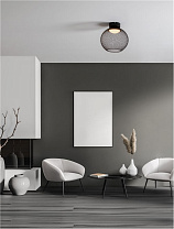Matt Black Metal & Acrylic LED 12Watt 220-240Volt 456Lm 3000K IP20 D:30 H:32 cm
