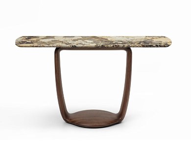 Консольный стол Saddle Porada с мраморной столешницей SADDLE-CONSOLE-L0N0AC-M0M0GG