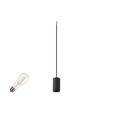 Трековый подвесной светильник SLV FITU LAMP SET STONE, для трехфазного трека, каменный патрон, с лампой E27 7,5 Вт, 2700 K