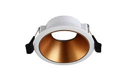 CLT 052C WH-GO Crystal Lux Vesto встраиваемый потолочный светильник с золотистым отражателем и белым корпусом