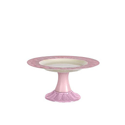 0007431-203 Villari Peacock подставка для торта с золотым основанием из розового фарфора