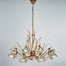330/8 Amber ivory leaves V369/187/30 IDL Acacia подвесная люстра с несколькими рожками из металла