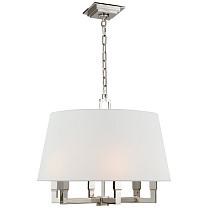 Square Tube Hanging Shade полированный никель с льняным абажуром
