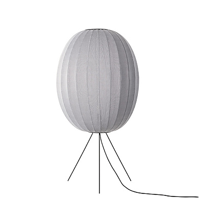KWH65 SI FL Knit-Wit Made By Hand Напольный светильник с овальным текстильным абажуром серого цвета