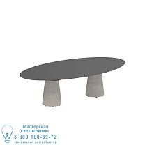 СТОЛ CONIX ELLIPSE 250X130 СМ НИЗКИЕ ОБЕДЕННЫЕ НОЖКИ БЕТОН ЦЕМЕНТ СЕРЫЙ - СТОЛЕШНИЦА СТОЛА КЕРАМИЧЕСКАЯ ЧЕРНАЯ Royal Botania