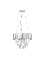 Chrome Aluminum & K5 Crystal LED E14 6x5 Watt 100-240 Volt IP20 Bulb Excluded D: 50 H: 120 cm Crystals 12 cm: 51 pcs 15 cm: 51 pcs
