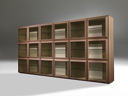 Книжный шкаф Kvadro Comp. R Porada со стеклянными дверцами KVADRO-COMP-R-L0N0AC-C0K0AP