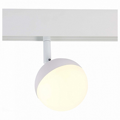 магнитный трековый светильник с шаровым плафоном белого цвета 48V
