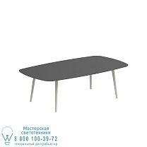 НИЗКИЙ ОБЕДЕННЫЙ СТОЛ STYLETTO 220x120CM АЛЮМИНИЕВЫЕ НОЖКИ ГРИБНАЯ КЕРАМИЧЕСКАЯ СТОЛЕШНИЦА ЧЕРНЫЙ Royal Botania