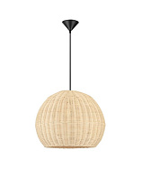 Natural Rattan Sandy Black Steel Base & Fabric Cable LED E27 1x12Watt 100-240Volt IP20 Bulb Excluded D:39 H:232 cm