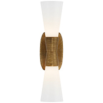 Utopia Small Double Bath Sconce золото с белым стеклом