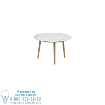 STYLETTO STANDARD ОБЕДЕННЫЙ СТОЛ Ø 120CM НОЖКИ ИЗ ТИКА КЕРАМИЧЕСКАЯ СТОЛЕШНИЦА BIANCO STATUARIO Royal Botania