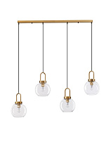 Clear Glass Brass Gold Metal LED E27 4x12 Watt 100-240 Volt IP20 Bulb Excluded L: 97.5 H: 155 cm