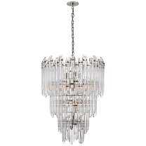 Adele Three-Tier Waterfall Chandelier полированный никель с прозрачным акрилом