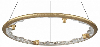 подвесной светильник кольцевой формы с золотым металлическим корпусом