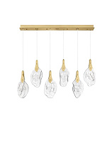 Triac Dimmable Gold Steel & Clear Handmade Glass LED 24Watt 220-240Volt 812Lm IP20 3000K L:110 W:20 H:195 cm
