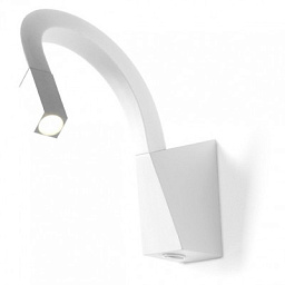 7234 Linea Light Group Snake настенный светильник у кровати белого цвета с выключателем и поворотным модулем