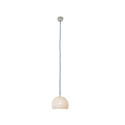 подвесная люстра с небольшим рассеивателем и синим кабелем