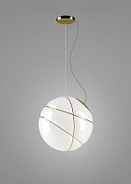 подвесной светильник с золотистой арматурой и круглым плафоном