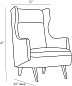 8149 Budelli Wing Chair Forest Velvet Arteriors сиденье
