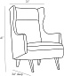 8149 Budelli Wing Chair Forest Velvet Arteriors сиденье — фото 8