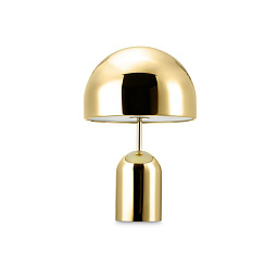 BET11GO-TUN01M1 Tom Dixon Bell настольная лампа с золотистым куполообразным абажуром и цилиндрической опорой