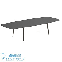 НИЗКИЙ ОБЕДЕННЫЙ СТОЛ STYLETTO 300X120CM АЛЮМИНИЕВЫЕ НОЖКИ БРОНЗОВАЯ КЕРАМИЧЕСКАЯ ВЕРХНЯЯ ЧЕРНАЯ Royal Botania