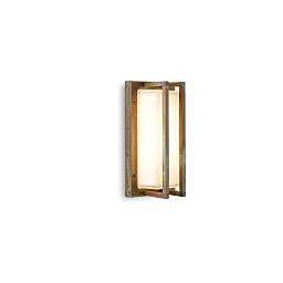 3413 Moretti Luce Ice Cubic rectangular уличный настенный светильник в латунном корпусе с прозрачным рассеивателем