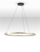 Triac Dimmable Gold Aluminium & Prismatic Lens LED 43 Watt 220-240 Volt 2795Lm IP20 3000K D:85 H:200 cm