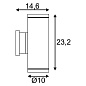 228525 SLV ENOLA_C OUT UP-DOWN светильник настенный IP55 c 2 COB LED 9W, 3000К,1700лм,35°, антрацит