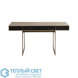 4665 Arteriors Ollie письменный стол с тёмной столешницей и изогнутыми металлическими ножками