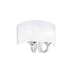 035864 Ideal lux Swan настенное бра с двумя абажурами из ткани и хромированным основанием
